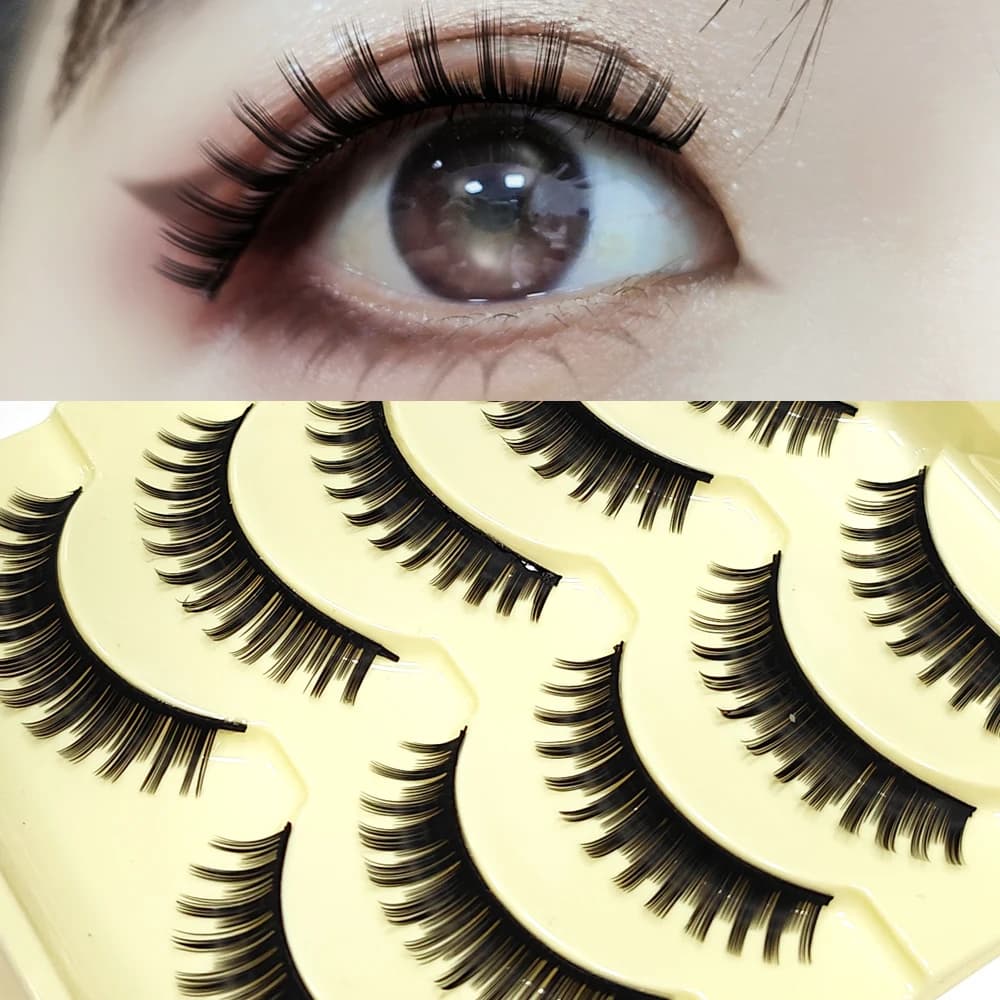 ICYCHEER 5 Paia di Ciglia Finte Corte per Trucco, Aspetto Naturale, Ciglia Fatate Fatte a Mano, Extension Ciglia per Uso Quotidiano, Cosmetici