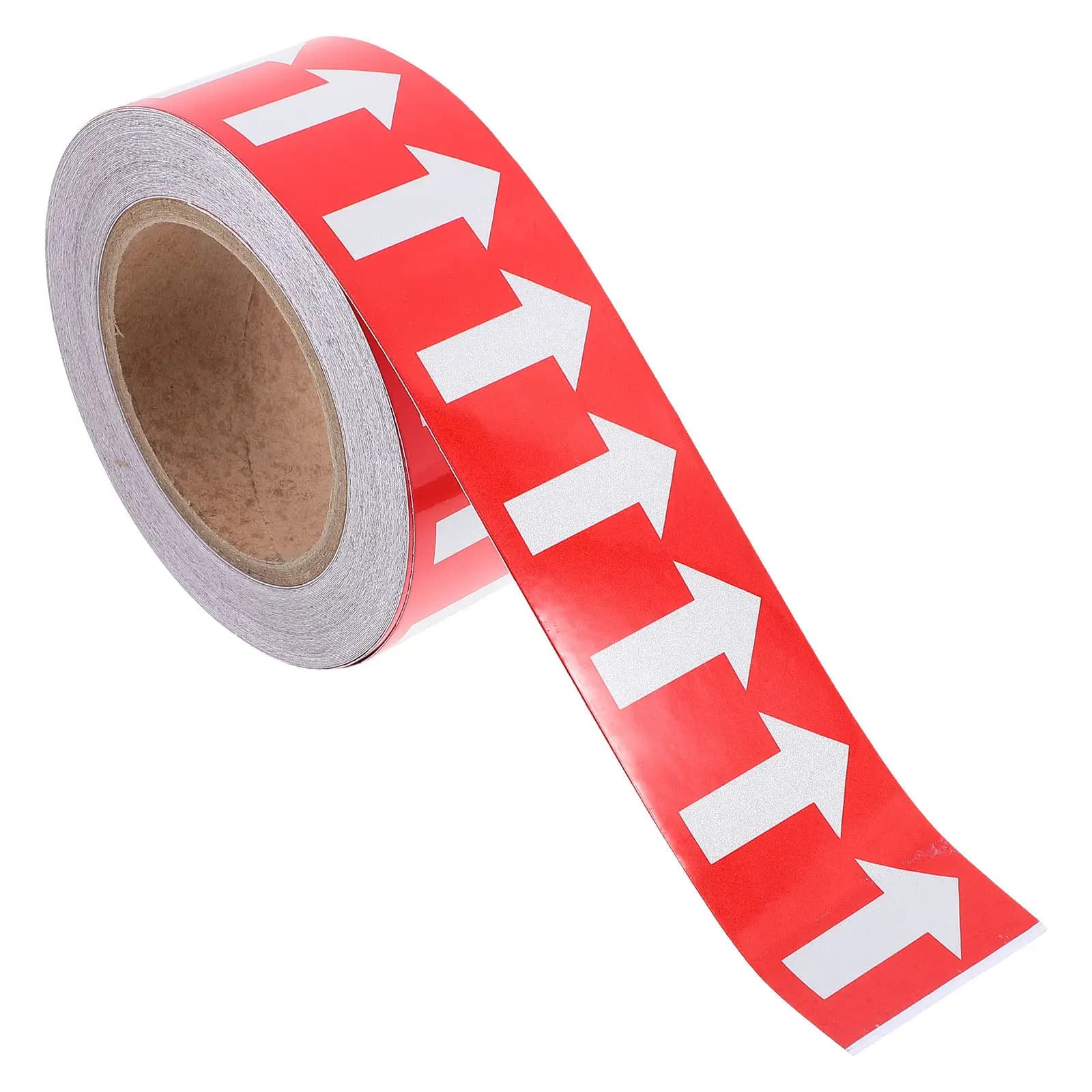 1 Rotolo di Adesivi Direzionali per Tubi, Indicatori di Flusso in Polistirolo Rosso Autoadesivi per Identificazione di Sicurezza di Tubi per Acqua, Gas e Olio