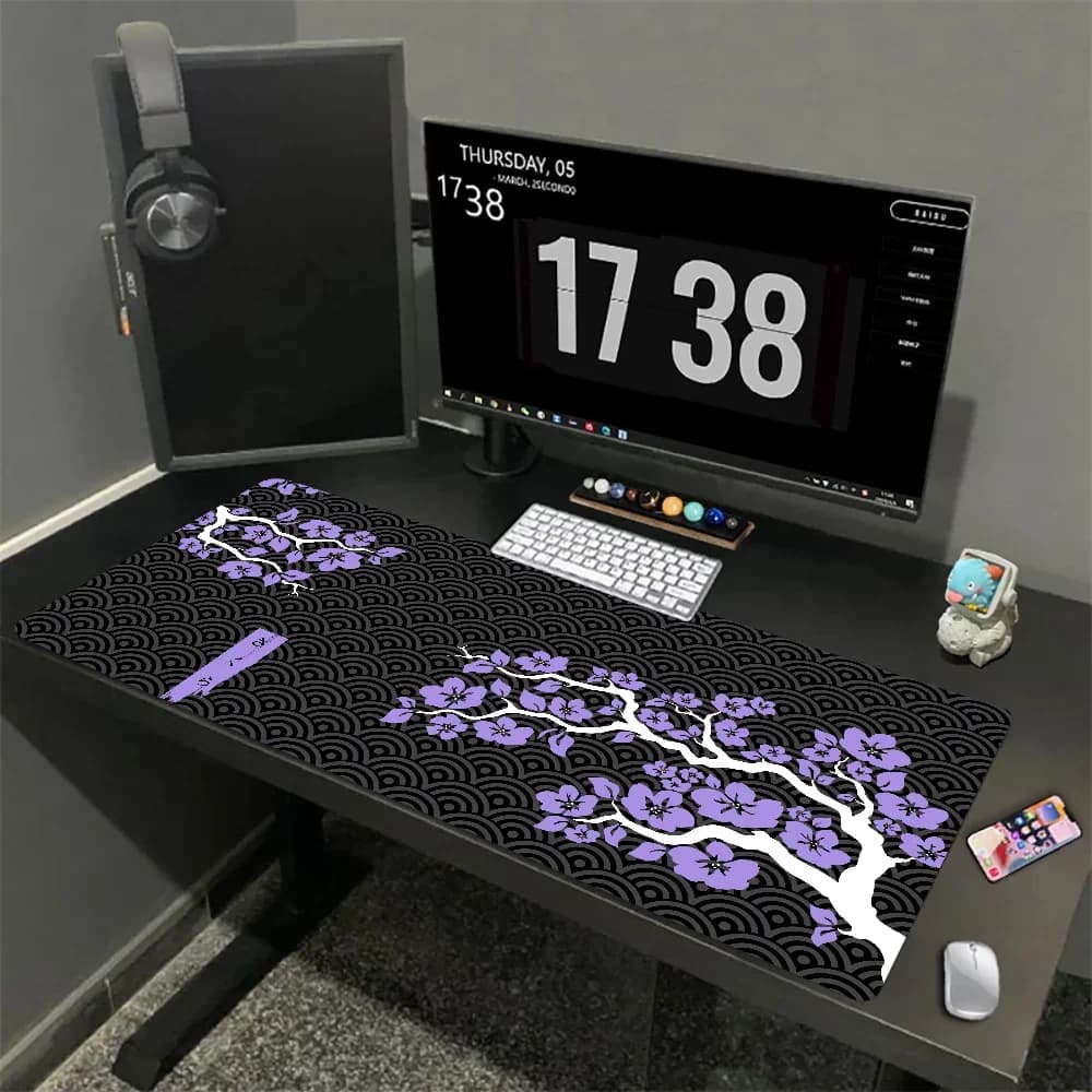 Sakura 1000x500mm XXL Blocco Bordo Mouse Pad Tappetino da gioco di grandi dimensioni Tappetino per mouse antiscivolo Bestia Tappetino da scrivania per regalo Tappetino per mouse HD FAI DA TE
