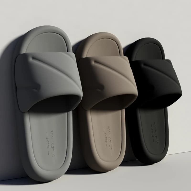 Unisex EVA Thick Bottom Sandals Men‘’s Slippers Solid Color Simple Non-Slip Soft Bottom Comfortable Shower Household Slippers