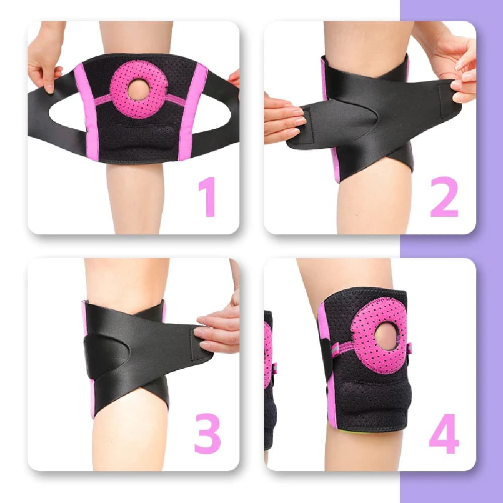 1 pezzo di ginocchiera per il dolore al ginocchio con stabilizzatori laterali per donne e uomini, supporto per ginocchio a compressione con cuscinetti in gel per la rotula