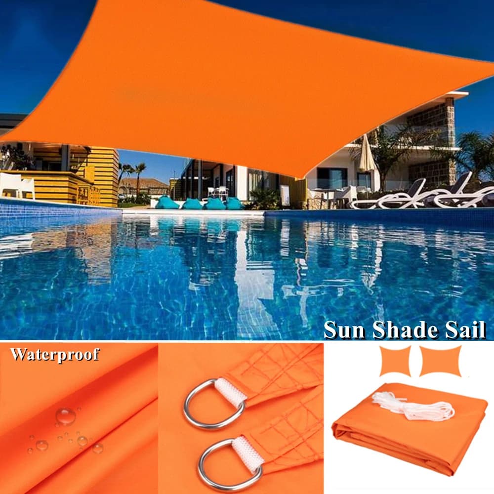 Arancione di tutte le dimensioni impermeabile parasole vela quadrato rettangolo triangolo giardino terrazza baldacchino Swim Shade Camp escursionismo tende da sole da giardino