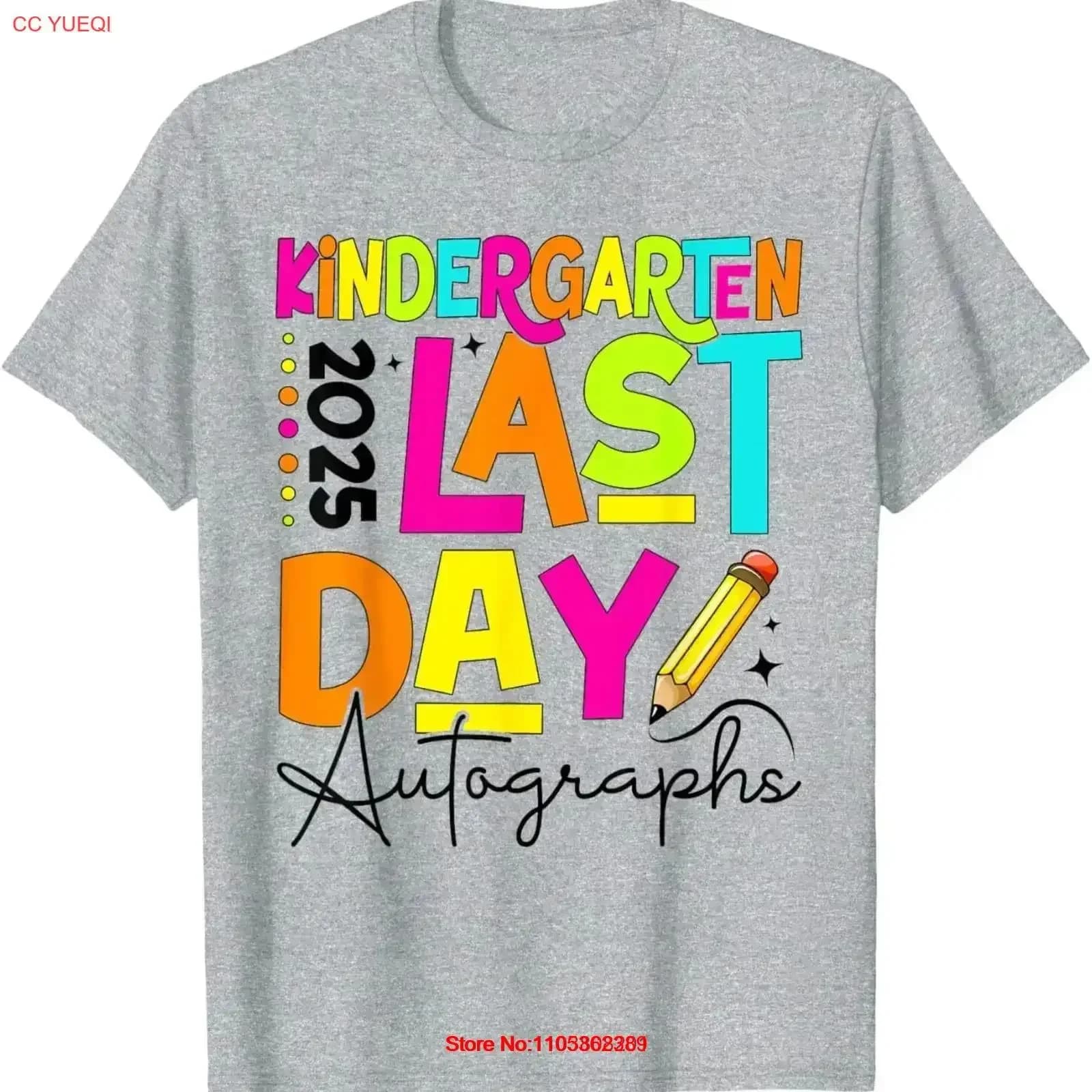 2025 Last Day of School Autograph kindergarten Graduation T Shirt vintage Washed Stylish streetwear designer clothes vintage