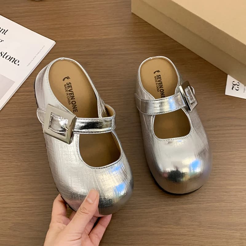 Eleganti Sandali Estivi da Donna con Cinturino e Fibbia, Punta Chiusa, Ciabatte Antiscivolo, Scarpe Casual per Uso Quotidiano