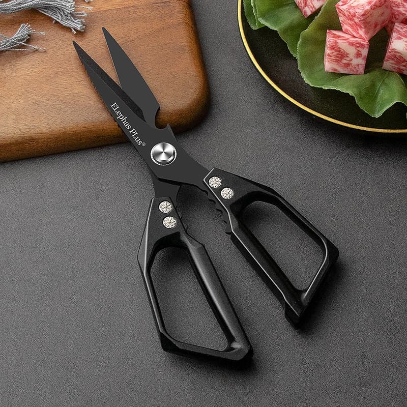 Forbici Professionali in Acciaio Inox per Ossa, Multiuso per Macellazione, Granchi, Aragoste, Forbici da Cucina con Rivestimento in Titanio