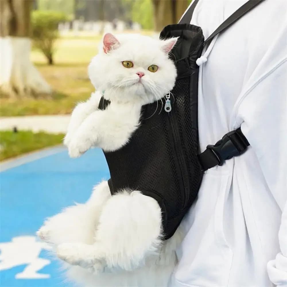 Borsa Trasportino Regolabile per Gatti, Zaino a Doppia Spalla per Animali Domestici, Borsa Traspirante Portatile per Viaggi all'Aperto, Campeggio, Escursionismo, Borsa per Gatti e Cani
