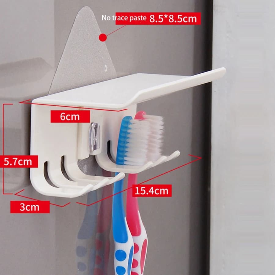 Porta spazzolino da parete Adesivo magico Bagno Famiglia Set spazzolino da denti Supporto da parete Portaoggetti per dentifricio posizionato Rack-AT30