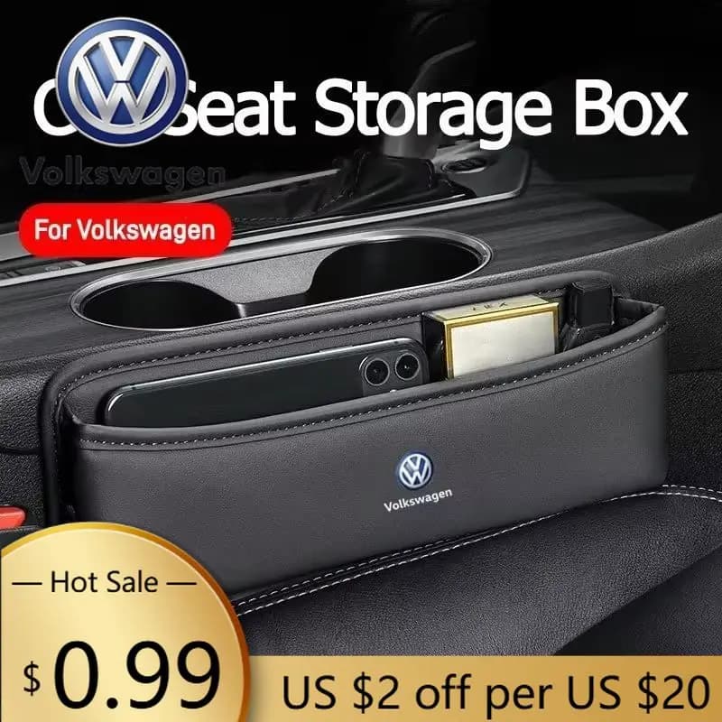 Organizzatore per Fessure Sedile Auto VOLKSWAGEN VW, Scatola Portaoggetti per Volkswagen Polo GTI Golf Touran Sagitar Bora Beetle Jetta Santana MK5 A