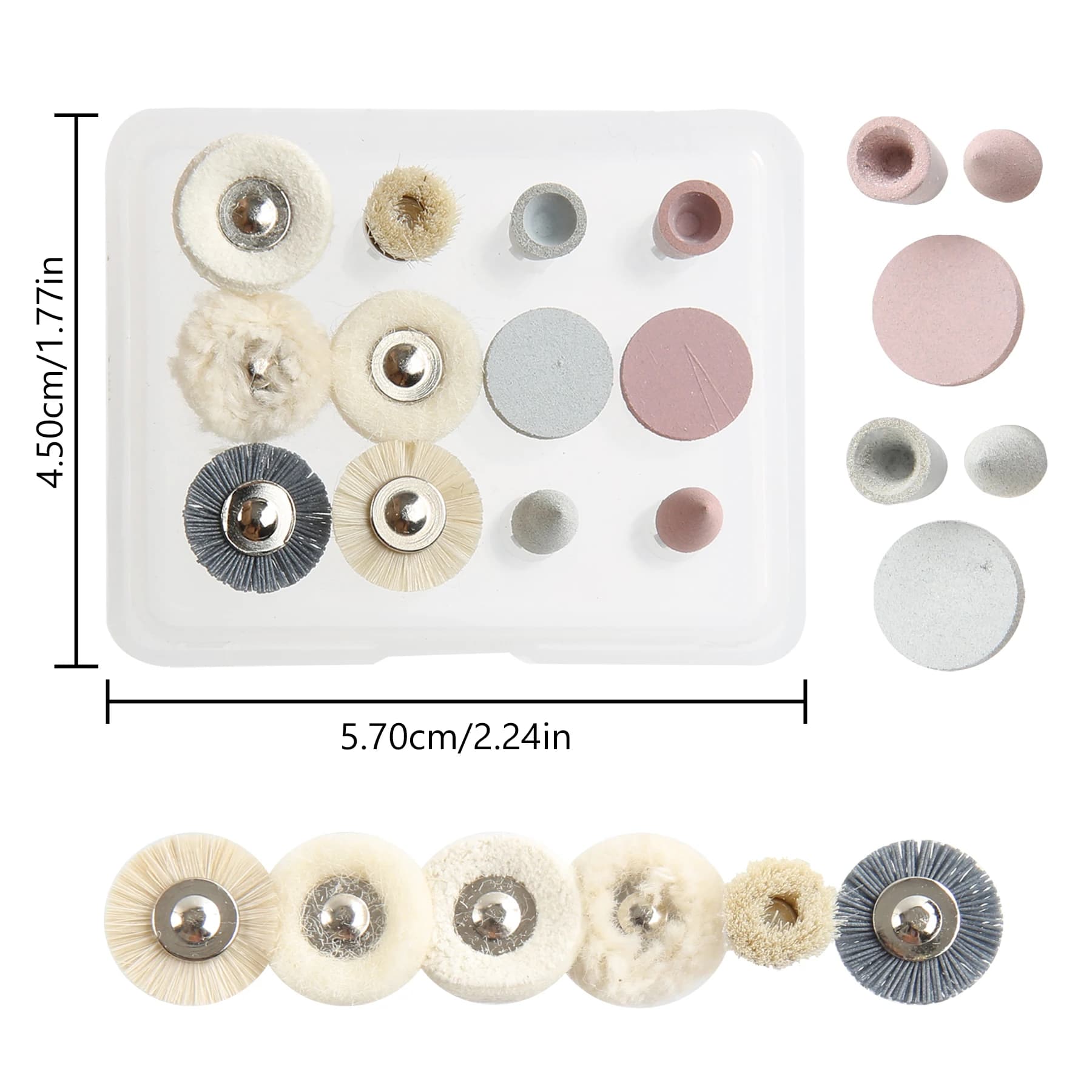 12 pz/scatola Kit Lucidatore Dentale Per Manipolo A Bassa Velocità Kit Composito Dentale Odontoiatria Porcellana/Denti Naturali/Lucidatura delle Unghie