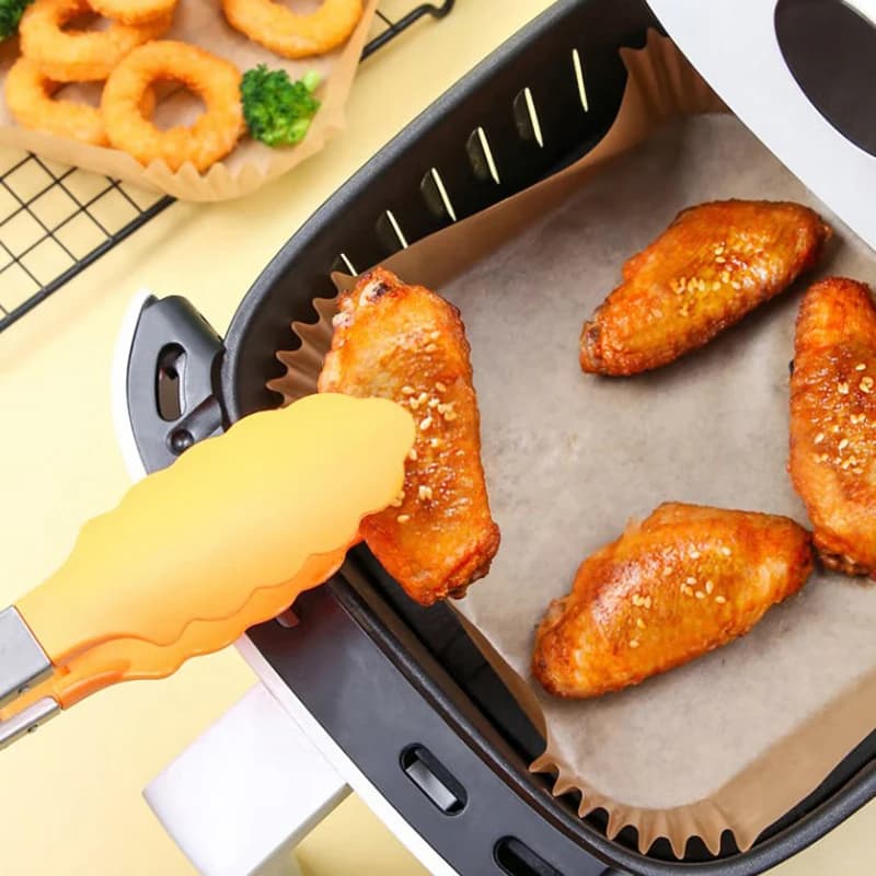 50pcs Kitchen Air Fryer Paper Bake Disposabl Oven Baking Paper Steamer Mat Oil-Absorbing Papers Air Fryer Accesories
