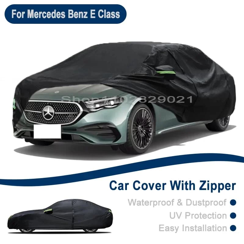 Telo Copriauto Completo per Esterni per Mercedes Benz Classe E W211 W212 W213 - Design con Cerniera Laterale, Impermeabile Antipolvere Protezione Solare