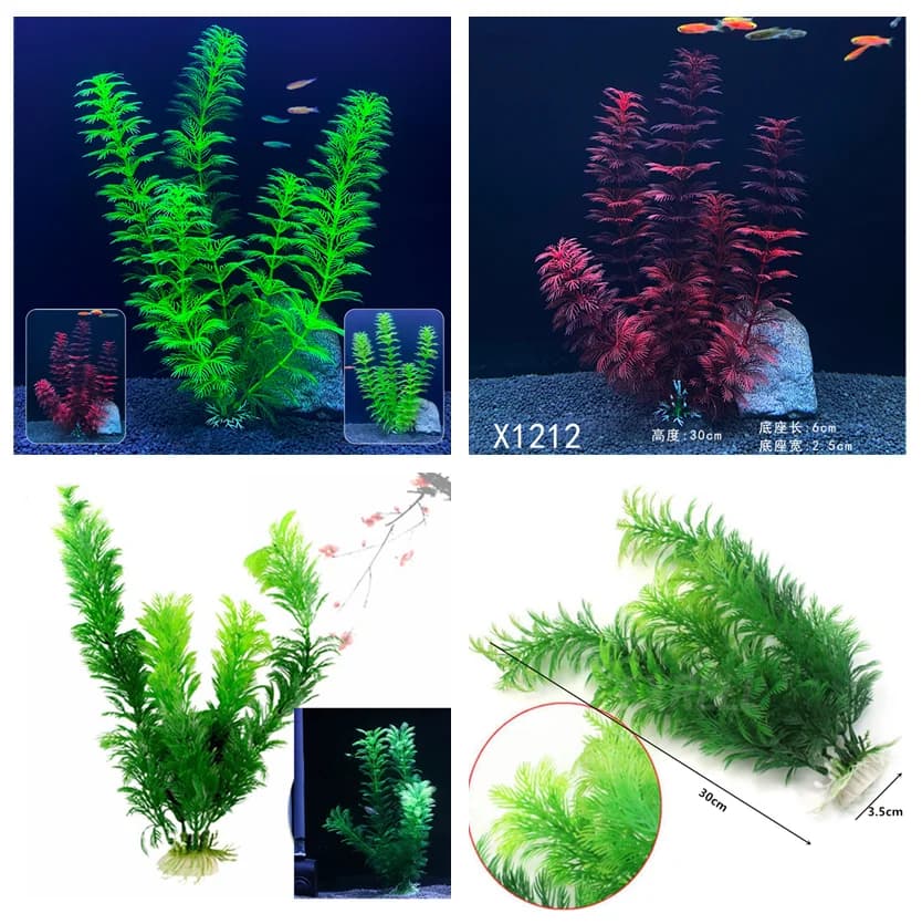 Artificial Plants for Aquarium 22cm - 30cm, Plastic Grass, Pisces Plant Decorations, Water Plant Ornaments, Aquarium Accessories