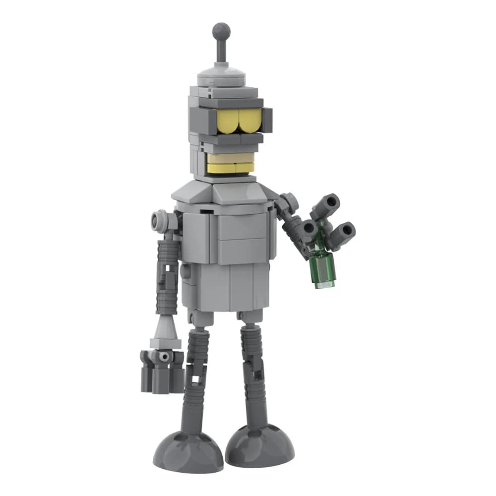 MOC Animazione Futurama Bender Robot Modello Building Blocks Interstellar Cartoon Figura Attività Robot Assemblaggio Mattoni Giocattolo Regalo