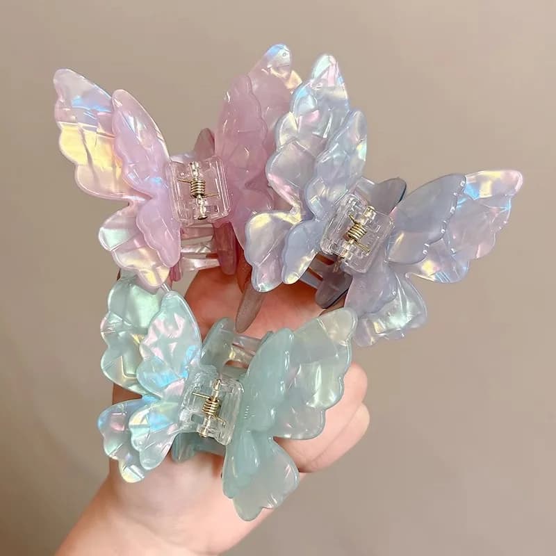Dolce colorato farfalla artiglio per capelli acetato principessa farfalla granchio fermagli per capelli per donne ragazze forcina accessori per capelli estivi