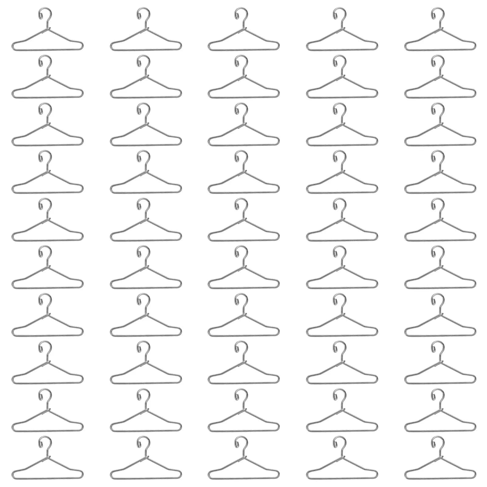 50Pcs Mini Metal Clothes Hanger Sturdy Small Coat Rack Closet Organizer Clothes Display Stand Small Hanger