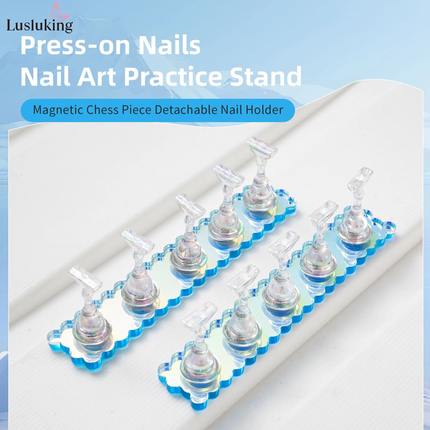 2 Set Scacchiera magnetica per nail art Strumento riutilizzabile per decorazioni per unghie con base magnetica Stampa sulle unghie Display per manicure da lavoro in salone fai-da-te