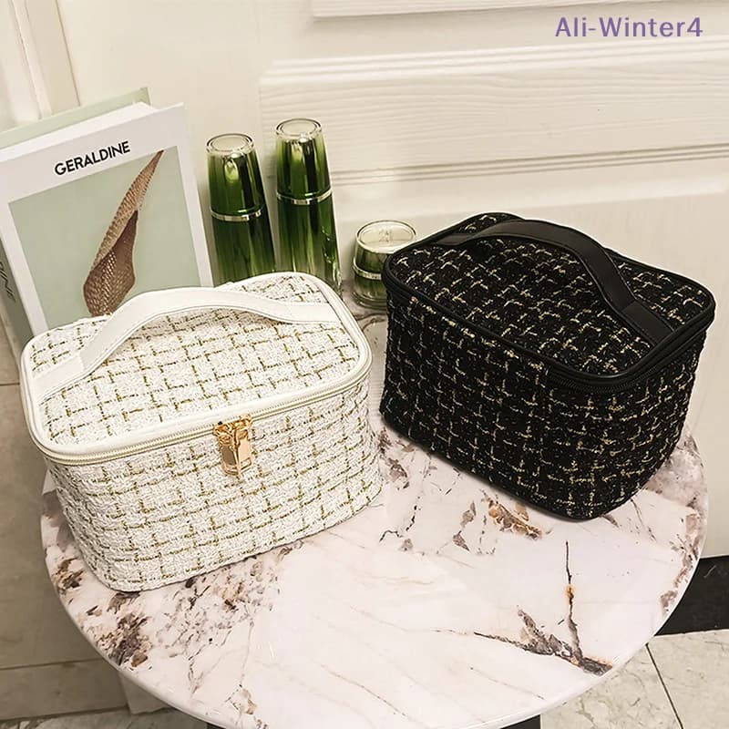 laWinter4a Fashionable Cosmetic Bag, Large Capacity Laptop Bag, woven Cosmetic Bag, Makeup Brushes Door, Home Travel Bag