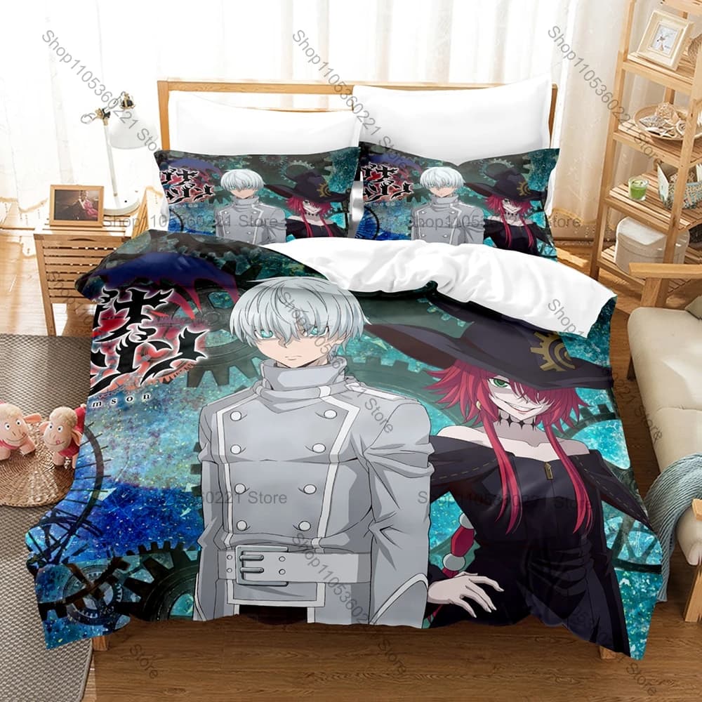 Cool Ragna Crimson Duvet Cover + 2 Pillowcases Anime Character Print Soft Bedding Set Bedroom Decor for Manga Fans