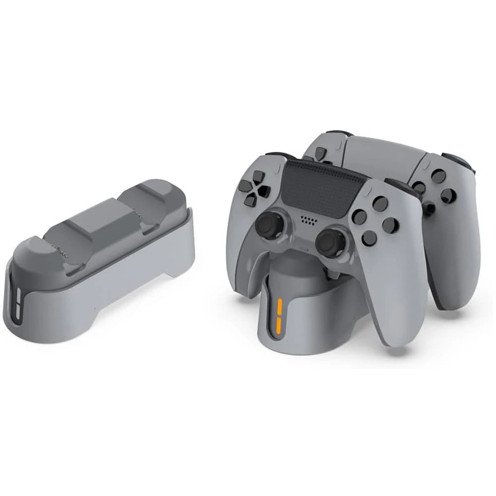 Stazione di ricarica per controller grigio per controller Dualsense PS5 Dock di ricarica doppia veloce per controller PlayStation5