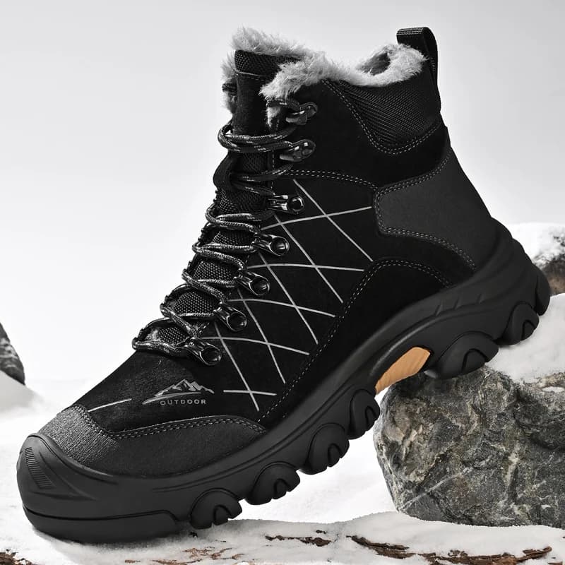 Stivaletti da uomo stringati stivali tattici alti da uomo primavera inverno scarpe da trekking all'aperto con pelliccia stivali invernali caldi scarpe da uomo