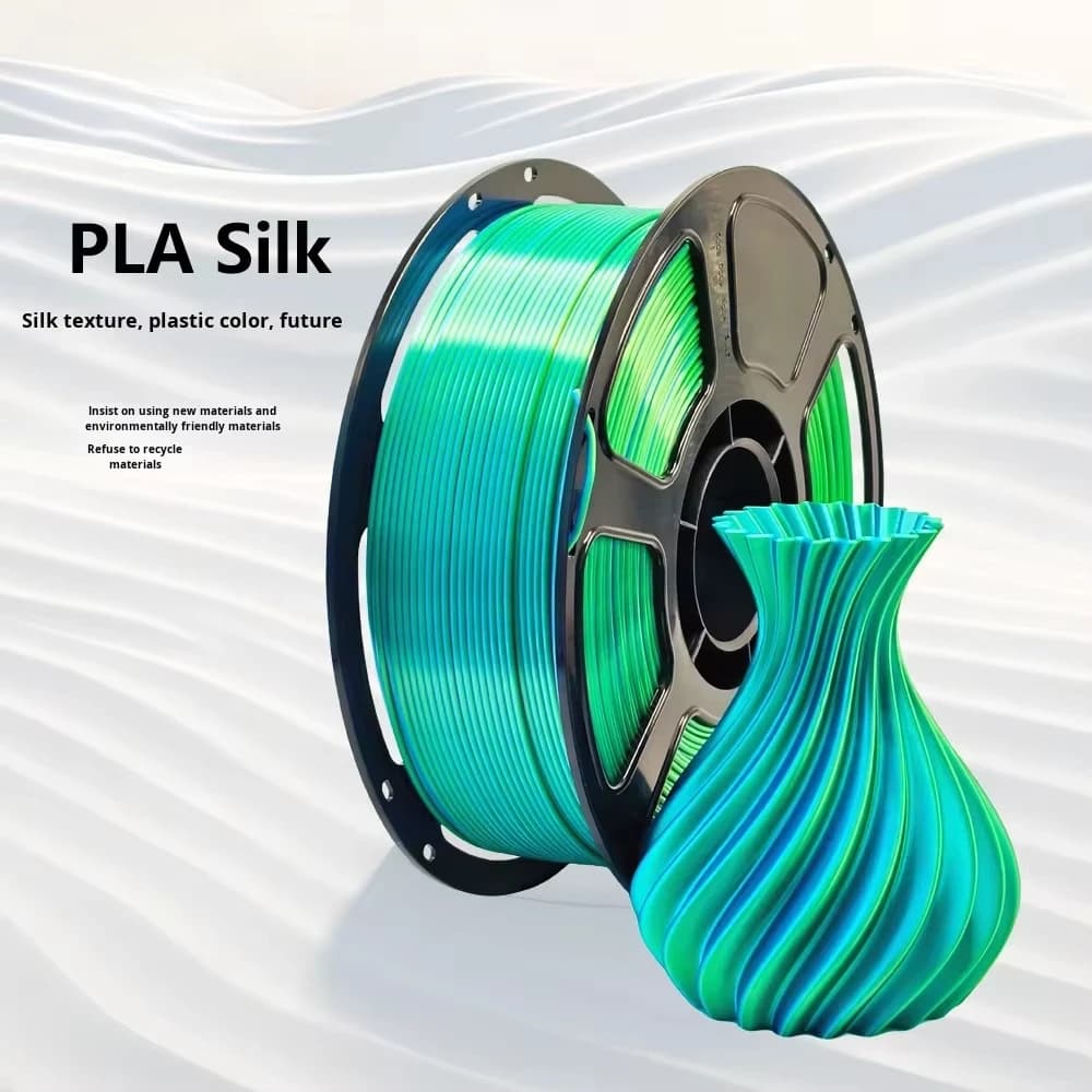 Pla 3D Printing Filament 1.75mm 1kg 3D Printing Supplies Pla Silk Sky Blue Green Material Silk Double Color