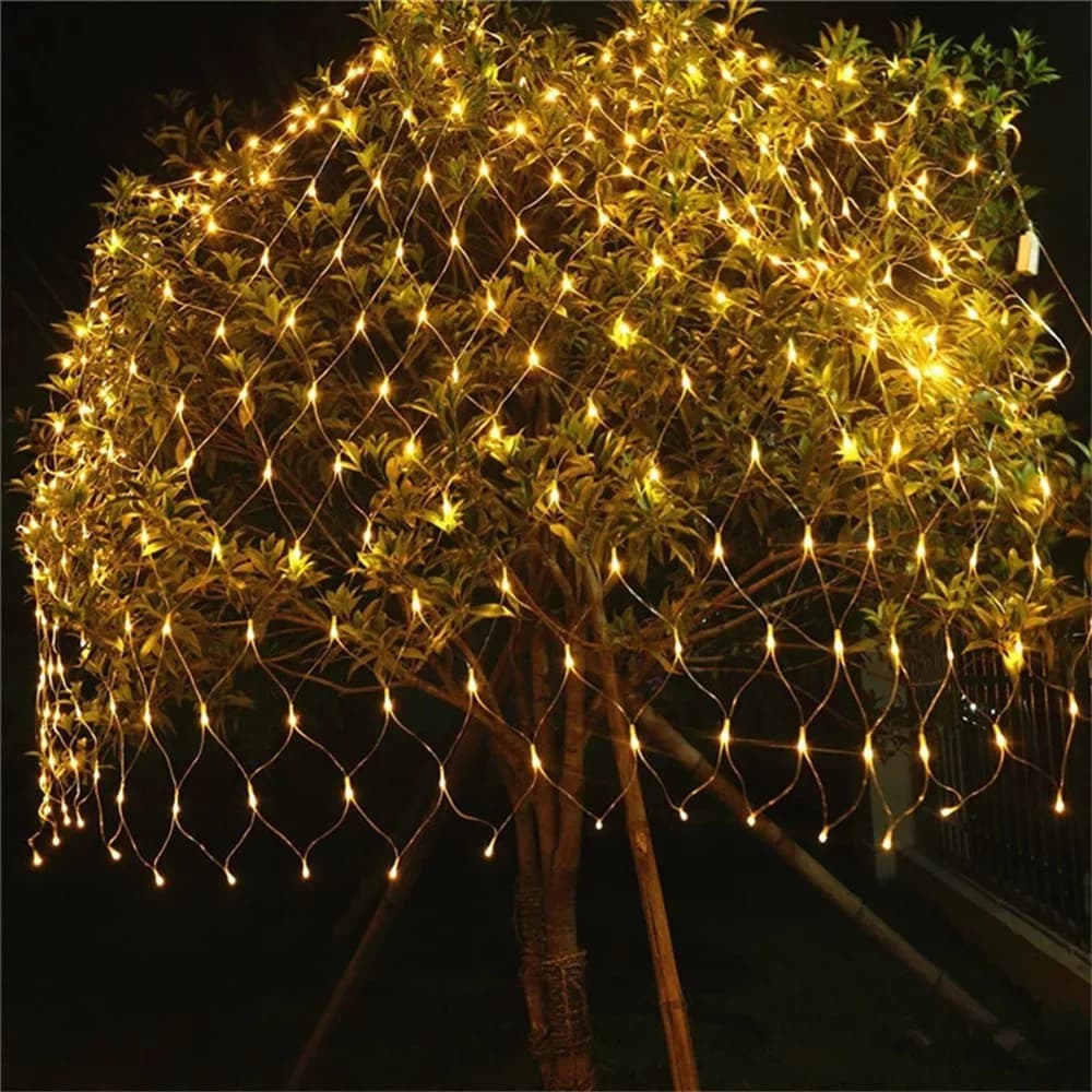 2x2m 8 modalità luci per tende nette fata stringa di luce ghirlanda 220V 1.5x1.5m 3X2M festival decorazione natalizia festa di nozze di Capodanno