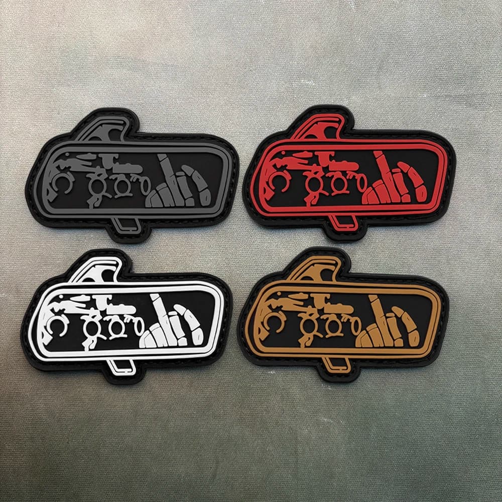 Un teschio dito medio Patch in PVC Gilet tattico/Sling Badge Adesivo Patch in PVC con effetto luminoso, supporto con gancio e anello Morale Patch Adesivo per zaino Toppa per abbigliamento Gomma morbida