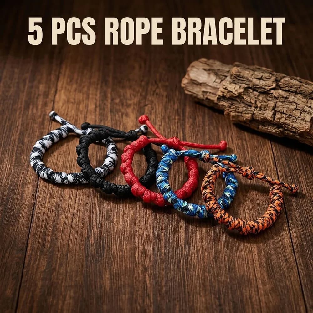 5Pcs/Set New Braided Rope Bracelet for Men Women Adjustable Knotted Bracelet Jewelry