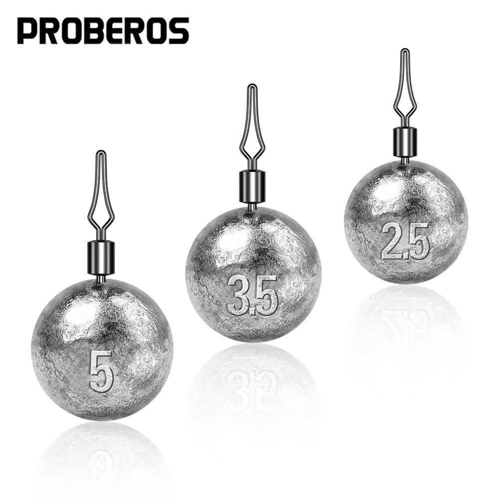 PROBEROS Set di 10 Piombi da Pesca, Kit di Piombi Sferici, Accessori per Attrezzatura da Pesca