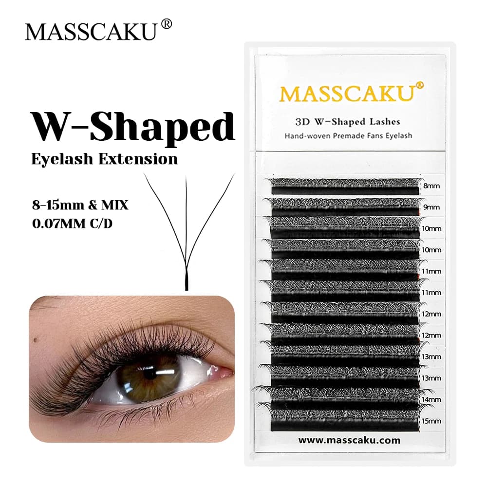 MASSCAKU Nuovo Arrivo C D Curl 8-15mm e Formato Della Miscela 3D/4D/5D W Ciglia Stile Impermeabile W A Forma Premade Ventole Strumenti di Trucco Delle Ciglia