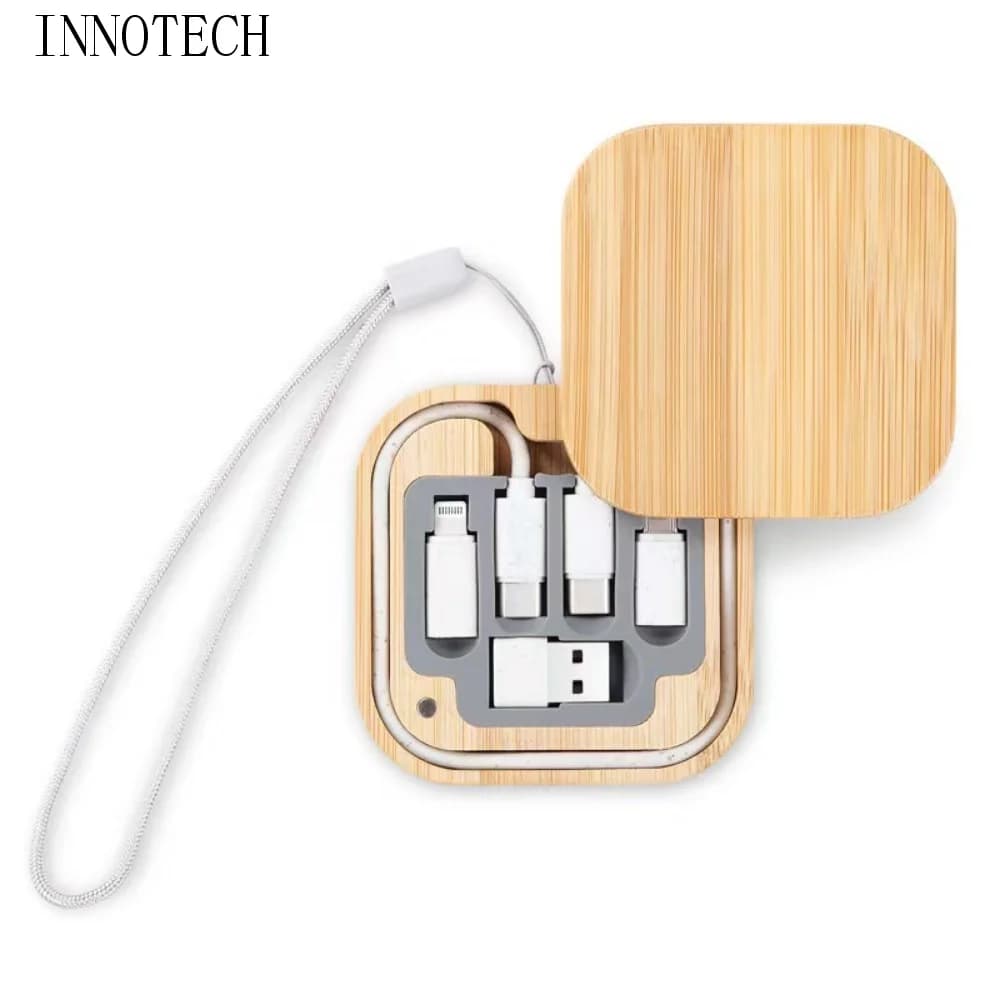 Cavo di Ricarica Rapida 60W Design Rotondo Custodia da Viaggio Cavo Tipo-C Kit Adattatore USB per Uso in Viaggio Ricarica Dispositivi
