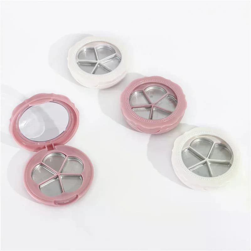 1 pcs flower vacuum 5 griglie powder compact umbrella case lipstick box for diy fad with brush and mirror