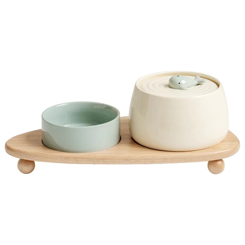 Produttore all'ingrosso alimentatore per animali circolazione filtro silenzioso ciotola per animali domestici distributore automatico di acqua ciotola per cibo per gatti in ceramica
