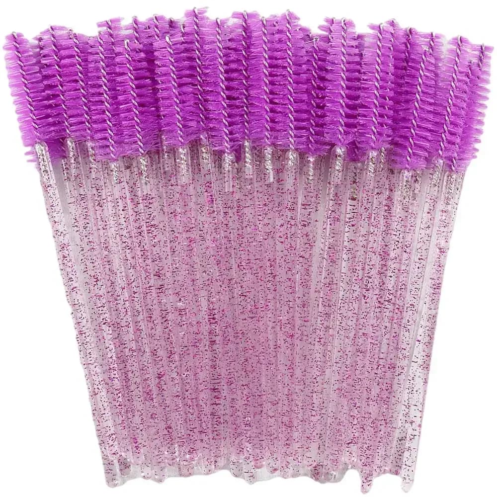50 Pieces Sliding Brushes for Mascara, Professional Makeup Tool, Disposable Brushes for Eyelash Crystal