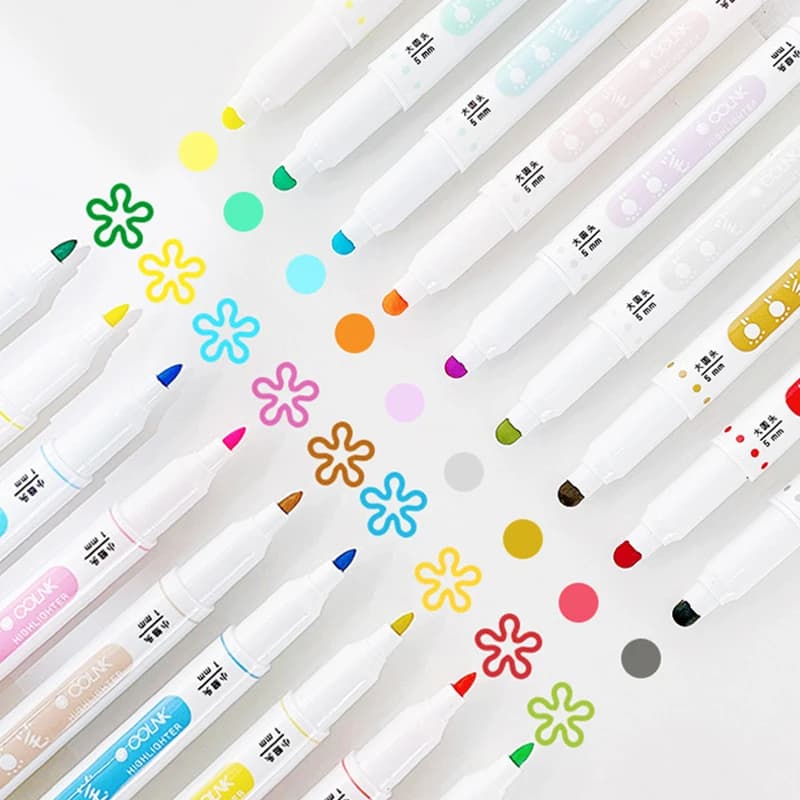 6 colori/scatola punto penna punto doppia punta pennello per acquerello studente manuale scrittura pennello artistico evidenziatore adatto per gli studenti