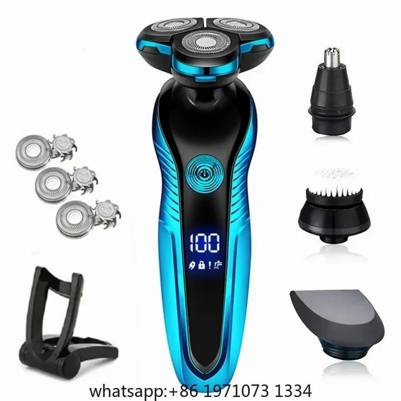 Men's Electric Shaver Rechargeable Electric Razor Hair Clipper Cutting Shaving Machine for Men Beard Trimmer Wet-Dry Dual Use