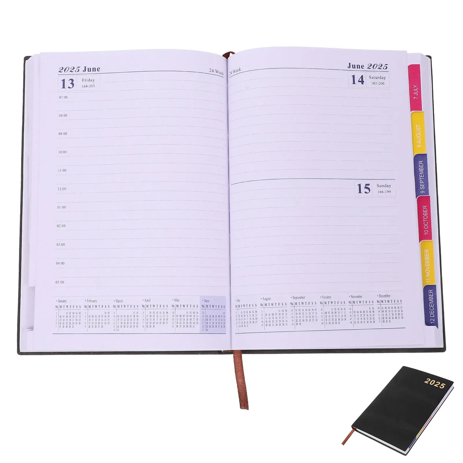 Agenda Giornaliera 365 Giorni, Taccuino con Pagine Spesse, Organizer da Scrivania Compatto, Pianificatore di Appuntamenti Quotidiani per Ufficio e Studenti