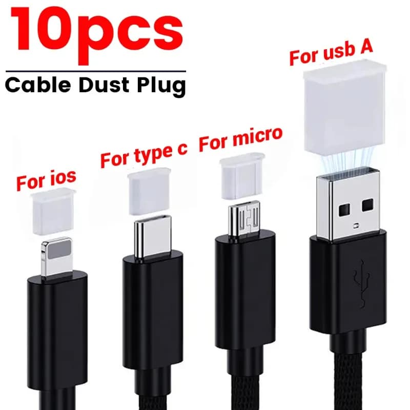 For iOS type C Micro USB A charging port protective cover dust cap anti-dust cap data line protection cap for iPhone