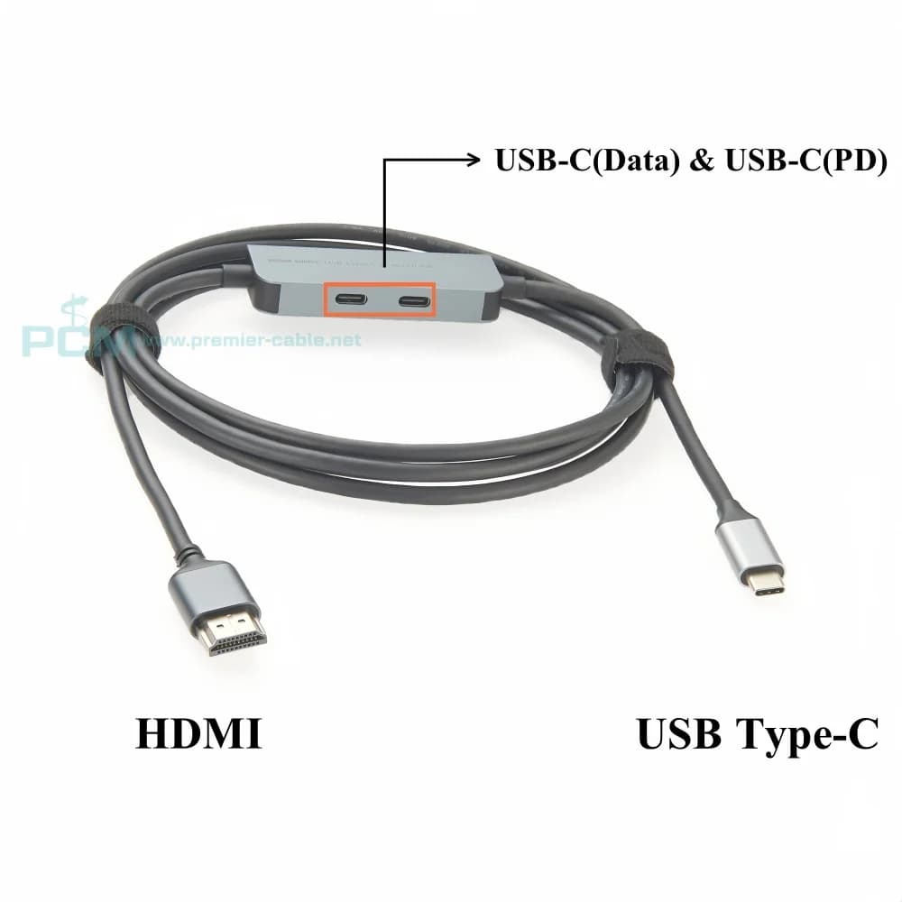 USB C to Hdmi Adapter Cable 3-In-1 USB Type-C Docking Hub with 4K2K@144Hz HD, 5Gbps USB-C Data Port, 100W PD Fast Charging