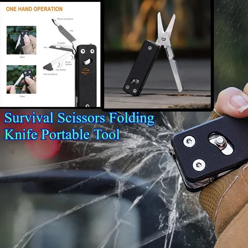 Multi-function Pocket Knife Handle and Pocket Clip Good for with Big Scissor Tool G10 Camping outdoors