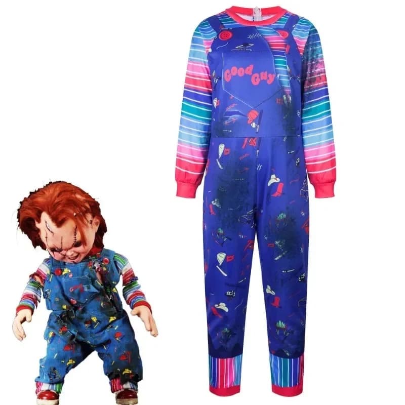 Premium Halloween s Terror Chucky Play Cosplay Costume Funny Horror Ghost Doll Outfit Carnival Party Clothes