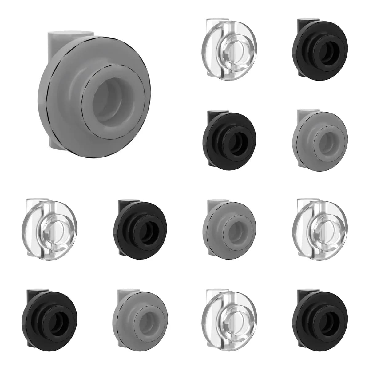 50 Pezzi 25893 Piastre Rotonde 1x1 con Perno Cavo e Barra sul Lato Inferiore, Set di Blocchi da Costruzione 100% Compatibili, Mattoncini Fai-da-Te