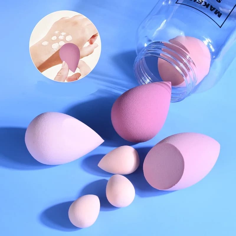 Spugna per Trucco Multiforme Beauty Egg, Uso a Secco e Bagnato, Morbida ed Elastica, per Applicare il Fondotinta, Non Assorbe la Polvere, per il Viso Femminile