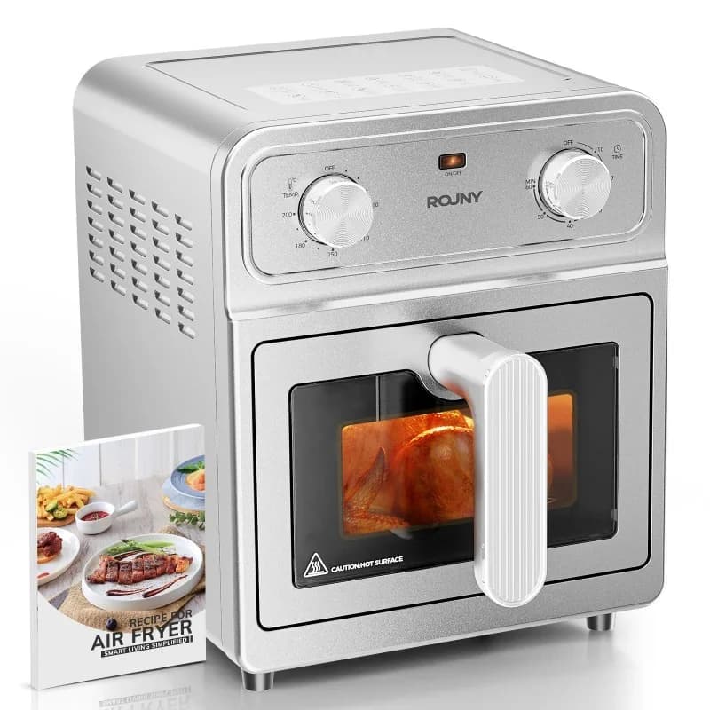 Airo 2026 New Healthy All-Metal Oil-Free Air Fryer 6L 1700W View Window 304 Stainless Steel No-Coating Modern Multifunctional