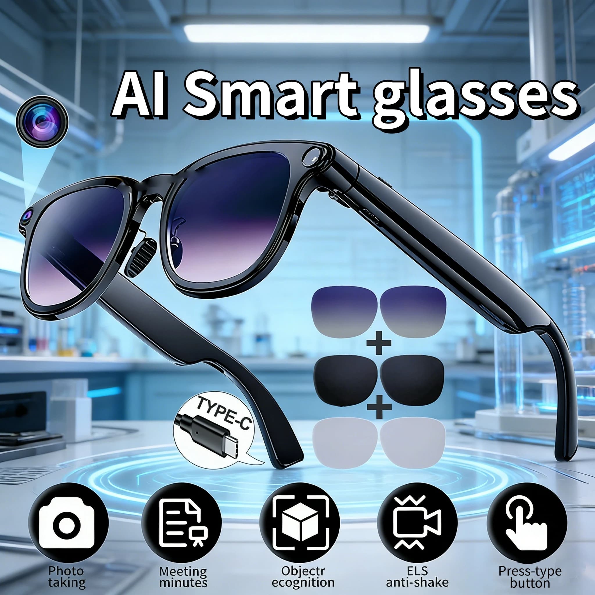 Occhiali Smart AI Xiaomi Multifunzione con Fotocamera per Foto e Video, Traduzione in Tempo Reale, Riconoscimento AI 2026