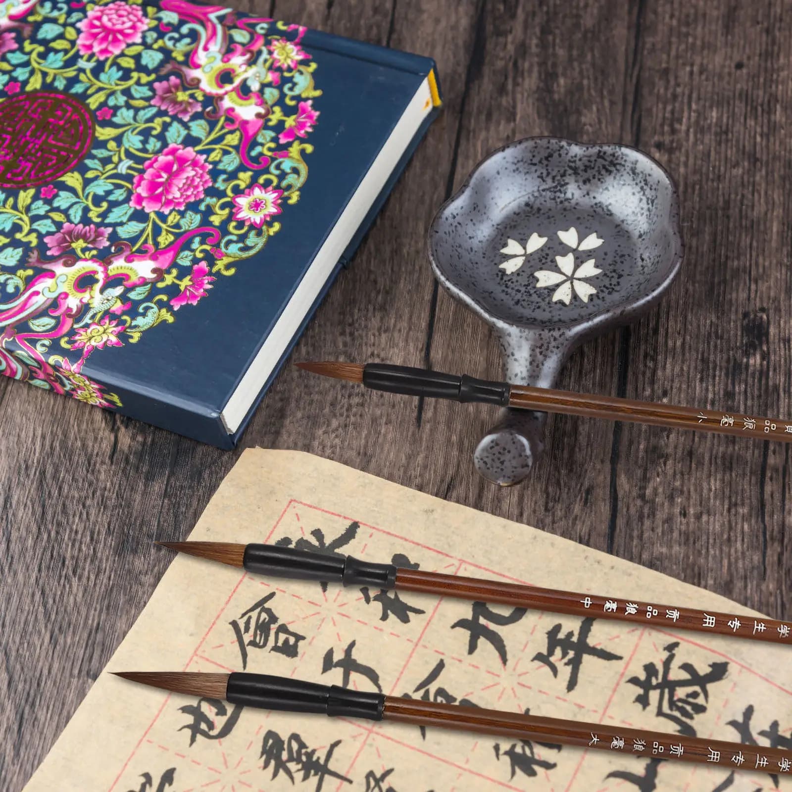 3Pcs Calligraphy Brush Pen Set Chinese Painting Writing Tool for Beginners Adults Novices Couplet Creation Drawing Art