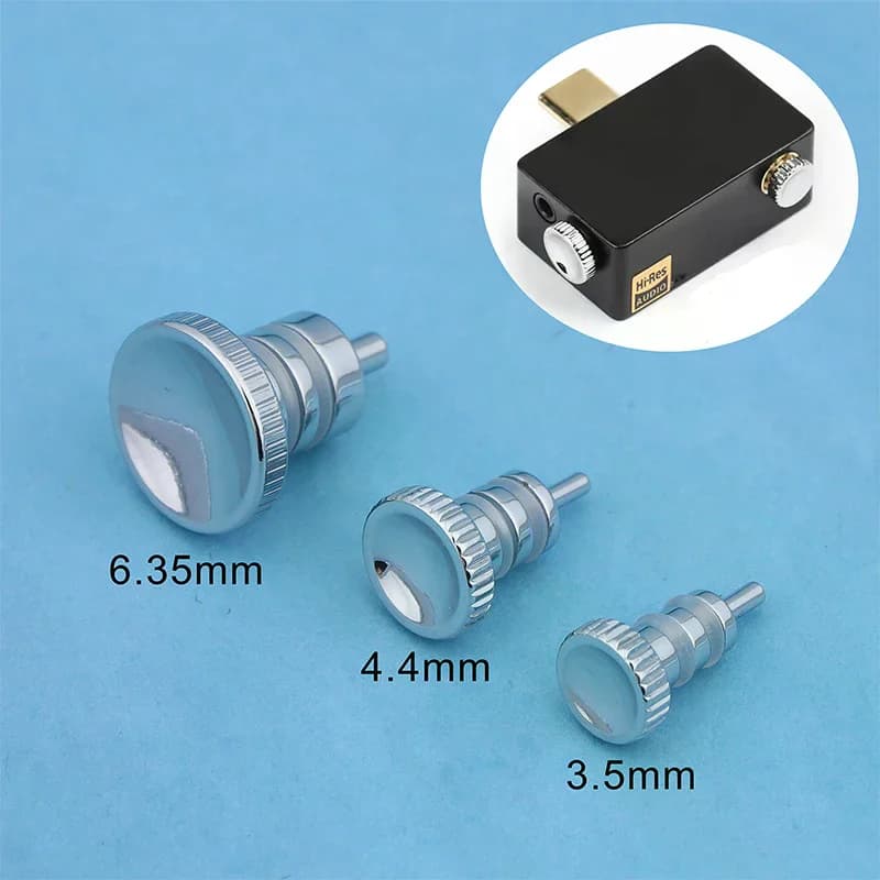Stainless Steel Audio Dust Plugs (3.5mm/4.4mm/6.35mm), Port Protectors for HiFi Players, DACs & Laptops