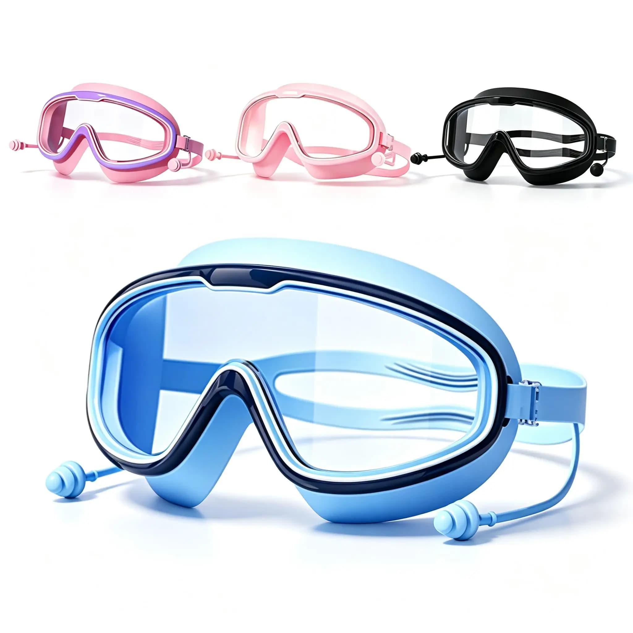 Unisex Comfort‑Fit Kids Swim Goggles Scratch‑Resistant Lens,1/2PC Optional for Kids Water Sports Beach Swimming