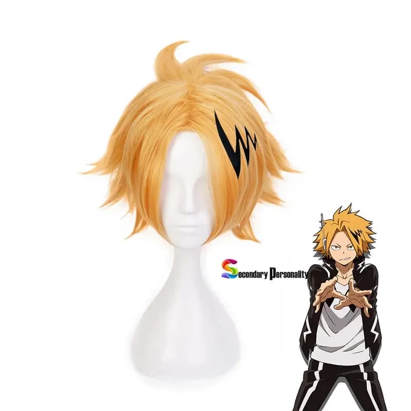Nuova parrucca Academia Kaminari Denki con copricapo Costume cosplay Boku no Academy Parrucche sintetiche resistenti al calore