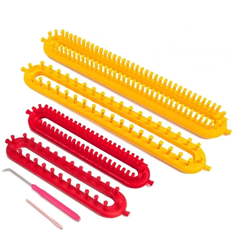 4pcs 26/36cm Long Handle Weaving Loom Tool for Beginners: DIY Craft Kit for Sock, Hat & Shawl Stitching (Woven Board Included)